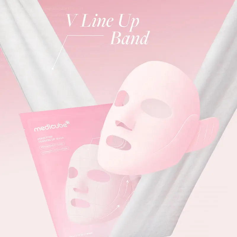 PDRN Pink Firming Care Mask | 3-Step Firming Care Mask with Ear Hooks for De-Puffing & Contoured Skin | 99% Salmon PDRN, NAD, Caffeine
