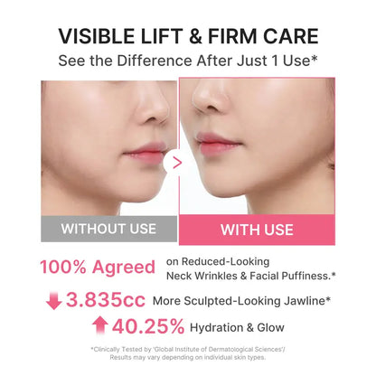 PDRN Collagen Gua Sha Neck Wrinkle Cream | Built-In Gua Sha Massager with Volufiline 5% + PDRN