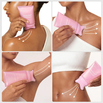 PDRN Collagen Gua Sha Neck Wrinkle Cream | Built-In Gua Sha Massager with Volufiline 5% + PDRN