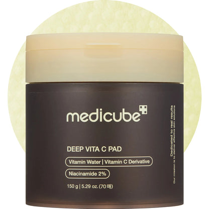 Deep Vita C Facial Pads I 500,000PPM of vitamin water & 3 types of vitamin | (70 sheets)