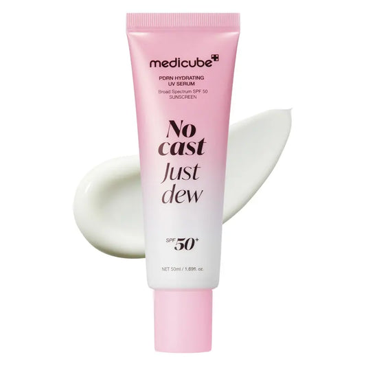 No Cast Just Dew PDRN Hydrating UV Sun Serum | Daily Lightweight Sunscreen SPF 50 | PDRN, Panthenol | Daily Use for All Skin Types (50ml)