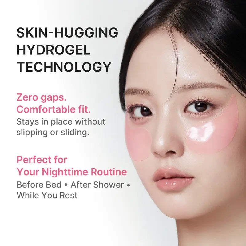 PDRN Pink Caffeine Collagen Eye Patch for Night CareㅣFuller-Looking Eye Area, Under-Eye Puffiness, Dark Circles Care for Smooth, Radiant & Youthful-Looking