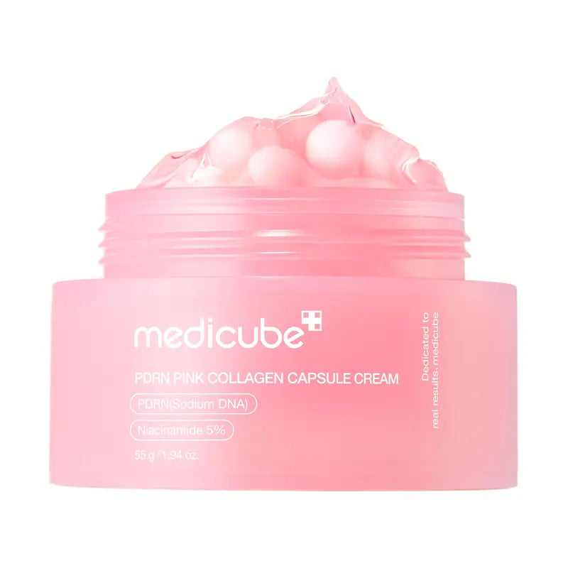 PDRN Pink Collagen Capsule Cream | Pink Boba Cream | Salmon DNA, Niacinamide for Uneven Skin Tone, Glow Hydration