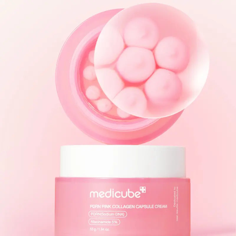 PDRN Pink Collagen Capsule Cream | Pink Boba Cream | Salmon DNA, Niacinamide for Uneven Skin Tone, Glow Hydration