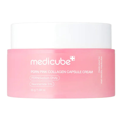 PDRN Pink Collagen Capsule Cream | Pink Boba Cream | Salmon DNA, Niacinamide for Uneven Skin Tone, Glow Hydration