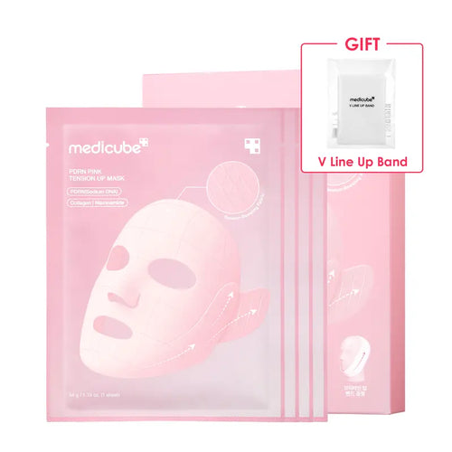 PDRN Pink Firming Care Mask | 3-Step Firming Care Mask with Ear Hooks for De-Puffing & Contoured Skin | 99% Salmon PDRN, NAD, Caffeine