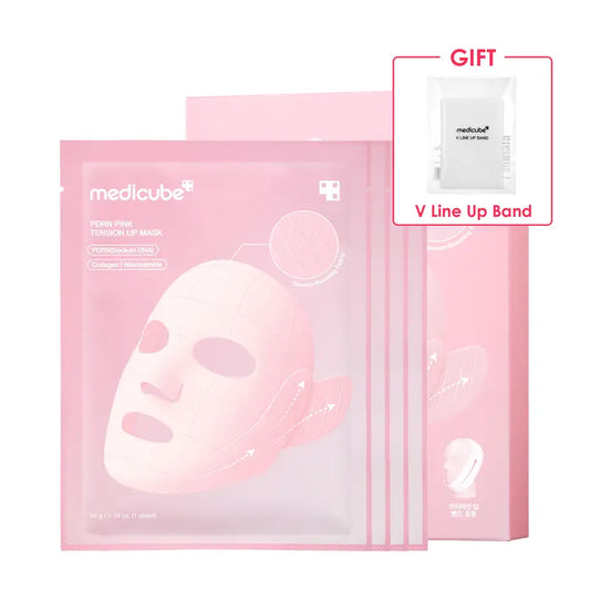 PDRN Pink Firming Care Mask | 3-Step Firming Care Mask with Ear Hooks for De-Puffing & Contoured Skin | 99% Salmon PDRN, NAD, Caffeine