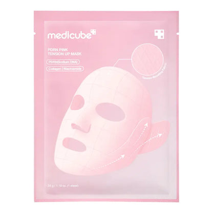 PDRN Pink Firming Care Mask | 3-Step Firming Care Mask with Ear Hooks for De-Puffing & Contoured Skin | 99% Salmon PDRN, NAD, Caffeine