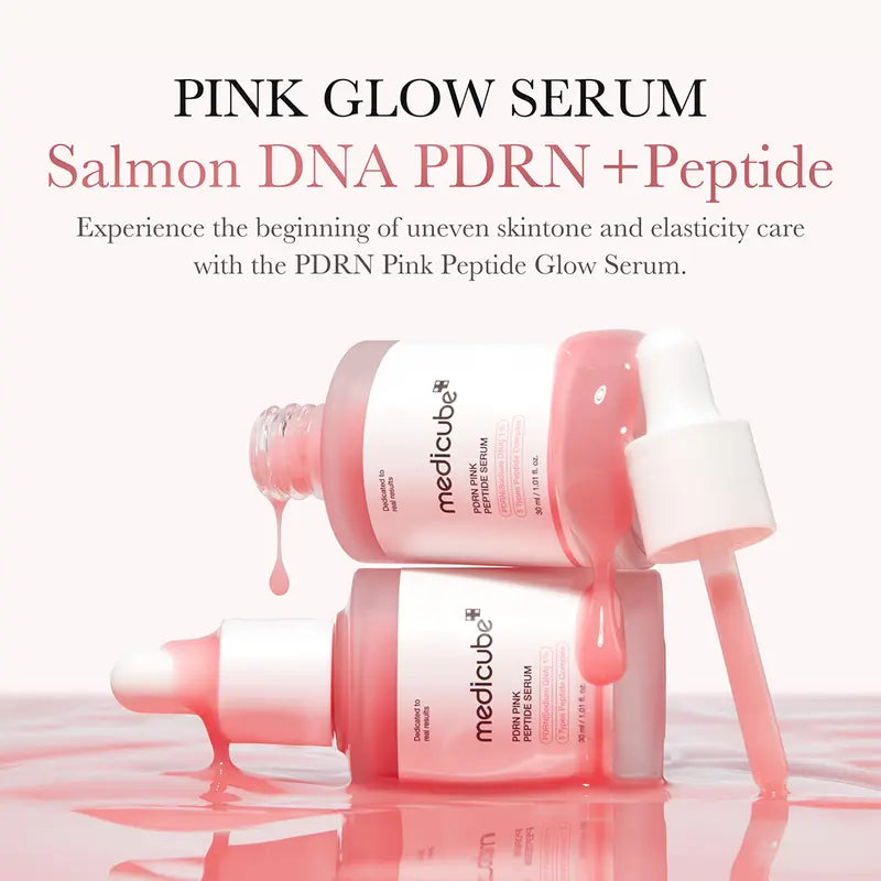 PDRN Pink Peptide SerumㅣPink Glow SerumㅣSalmon DNA, Salmon PDRN, Peptides, Uneven Skintone, Glowy skin