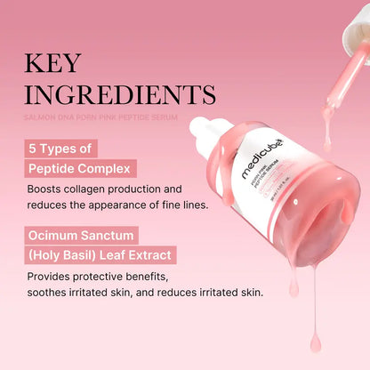 PDRN Pink Peptide SerumㅣPink Glow SerumㅣSalmon DNA, Salmon PDRN, Peptides, Uneven Skintone, Glowy skin